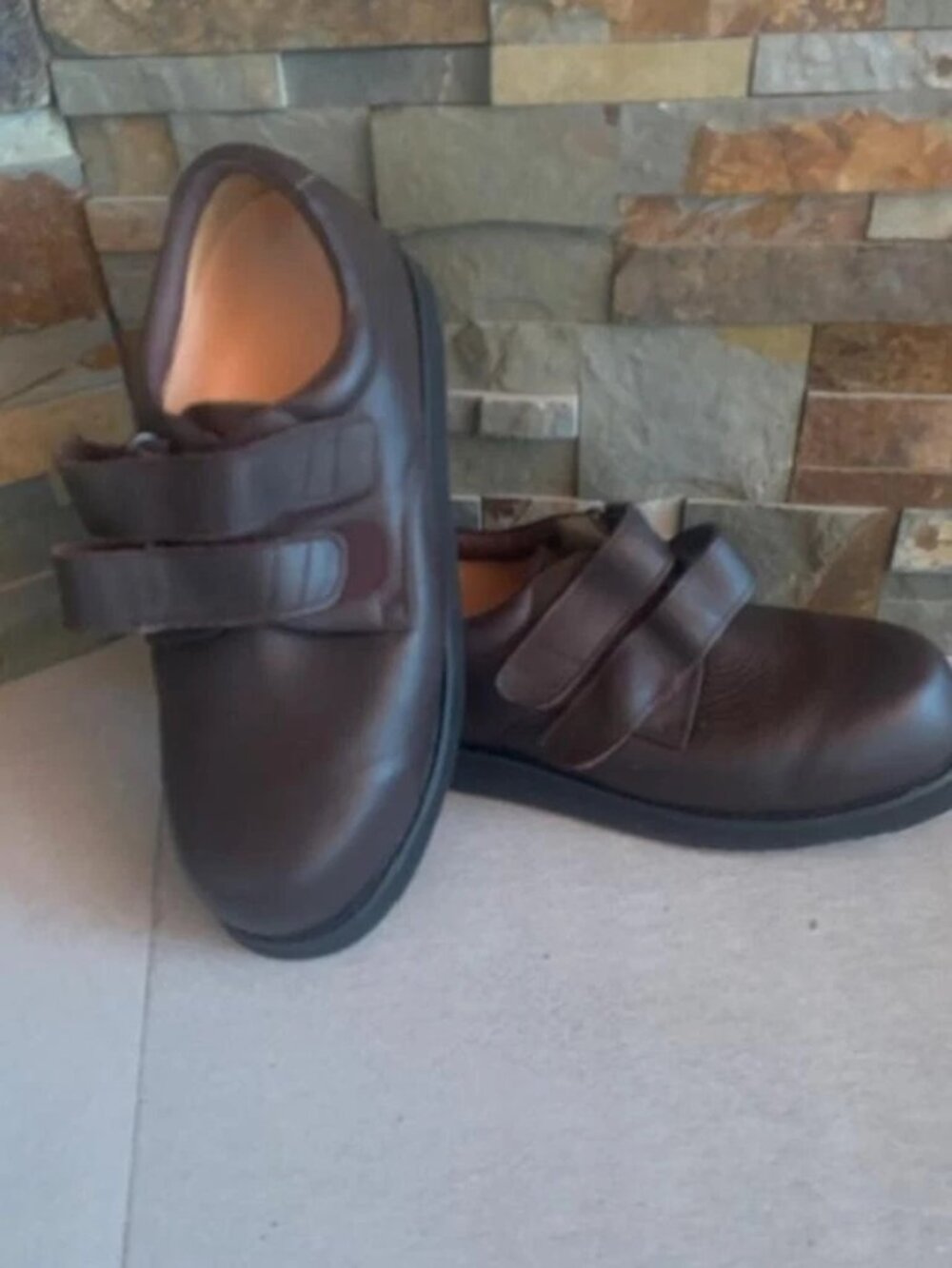Diabetic Mens Size 10.5 Wide Casual Diabetic Shoes Brown